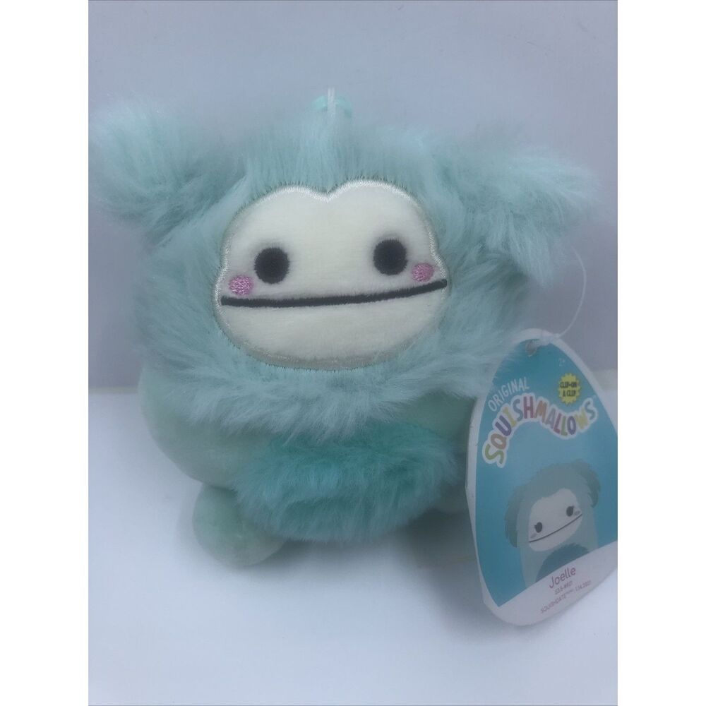 Squishmallow 3.5" Joelle Teal Bigfoot Plush Yeti Clip-On NWT Squishmallows. NWT